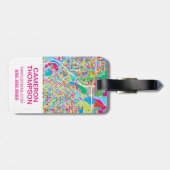Étiquette À Bagage Carte colorée de Denver (Dos horizontal)