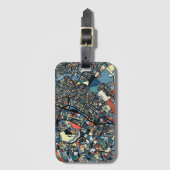 Étiquette À Bagage Carte colorée de Tokyo (Devant Vertical)