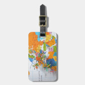 Étiquette À Bagage Carte colorée de voyage (Devant Vertical)
