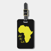 Étiquette À Bagage Carte d'Afrique jaune funky (Devant Vertical)