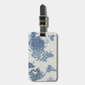 Étiquette À Bagage Carte de batik de bleu d'indigo du monde (Devant Vertical)