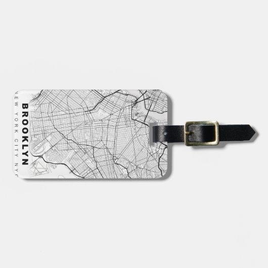 Étiquette À Bagage Carte de Brooklyn (Devant horizontal)