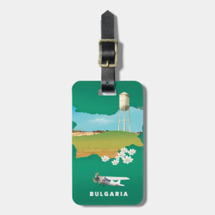Étiquette À Bagage carte de Bulgarie impression voyage