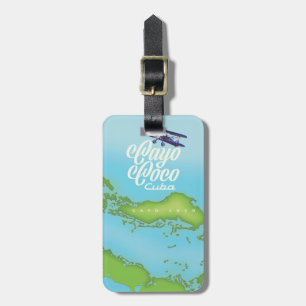 Étiquette À Bagage Carte de Cayo Coco Cuba de style vintage.