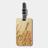 Étiquette À Bagage Carte de cru de CHICAGO (Devant Vertical)