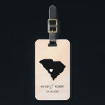 Étiquette À Bagage Carte de la Caroline du Sud Mariage bagage balise,<br><div class="desc">Ces étiquettes de bagage d'état font les étiquettes cadeaux mariages parfaits ou les étiquettes de sacs de bienvenue. Cravate-le à votre cadeau au lieu d'une étiquette-cadeau typique en papier, et ils peuvent l'utiliser pendant des mois et des années à venir. Les étiquettes ont un arrière - plan d'aquarelle d'abricot de...</div>