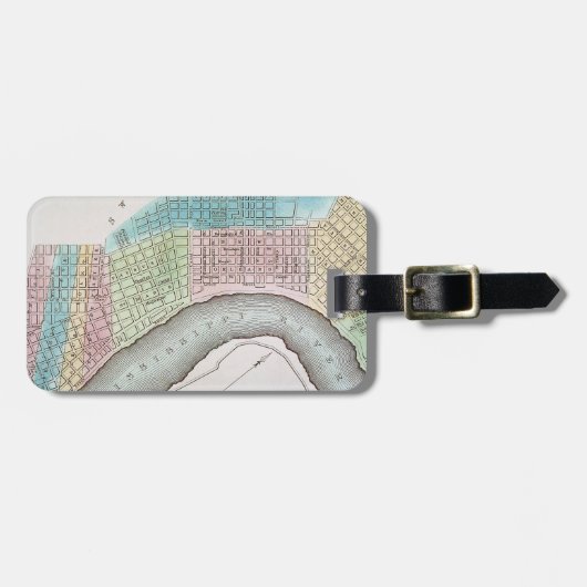 Étiquette À Bagage Carte de la Nouvelle-Orléans, 1837 (Devant horizontal)