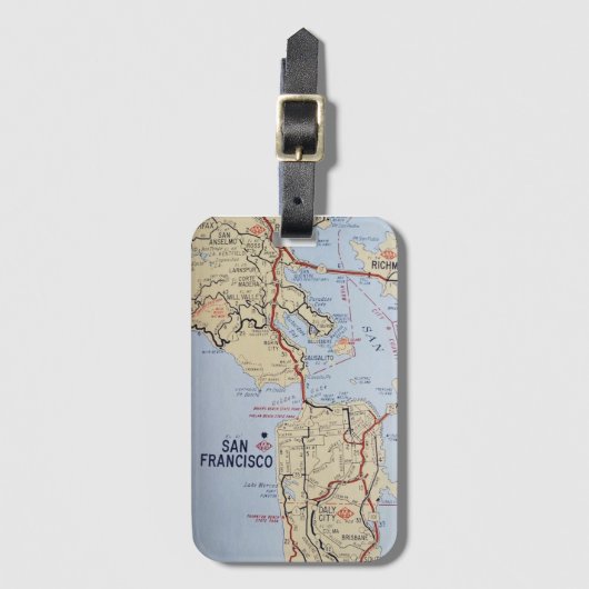 Étiquette À Bagage Carte de la région de San Francisco (Devant Vertical)
