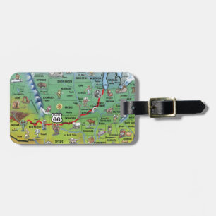 Étiquette À Bagage Carte de la route historique 66