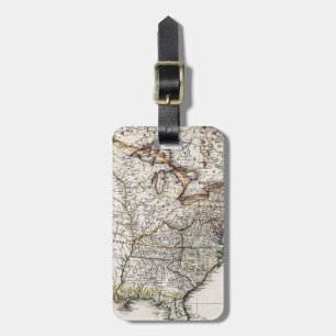 ÉTIQUETTE À BAGAGE CARTE DE L'AMÉRIQUE, 1809