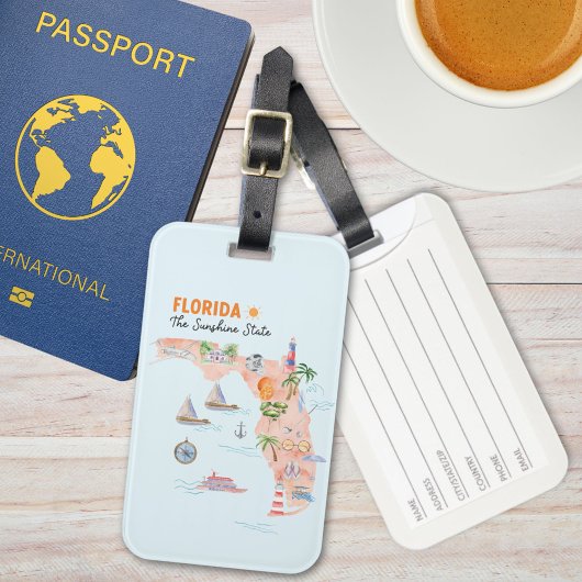 Étiquette À Bagage Carte de l'état de la Californie