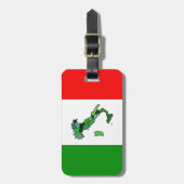 Étiquette À Bagage Carte de l'Italie et du drapeau italien (Devant Vertical)
