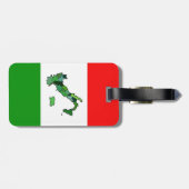 Étiquette À Bagage Carte de l'Italie et du drapeau italien (Dos horizontal)