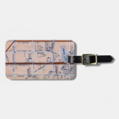 ÉTIQUETTE À BAGAGE CARTE DE MÉTRO NEW YORK, 1940 2 (Devant horizontal)