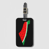 Étiquette À Bagage Carte de Palestine Watermelon Symbole de la libert (Devant Vertical)