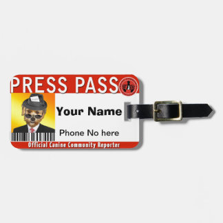Étiquette À Bagage CARTE DE PRESSE pour les journalistes canins de la