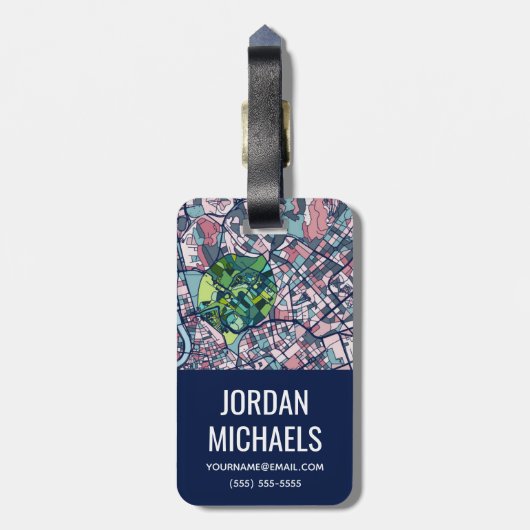 Étiquette À Bagage Carte de Rome Italie (Dos Vertical)