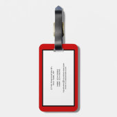 Étiquette À Bagage Carte de visite du Motif de la frontière gris-noir (Dos Vertical)