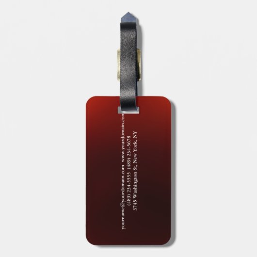 Étiquette À Bagage Carte de visite professionnel mince et rouge foncé (Dos Vertical)