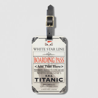 Étiquette À Bagage Carte d'embarquement de la White Star Line du Tita