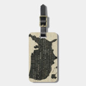 Étiquette À Bagage Carte des Etats-Unis (Devant Vertical)