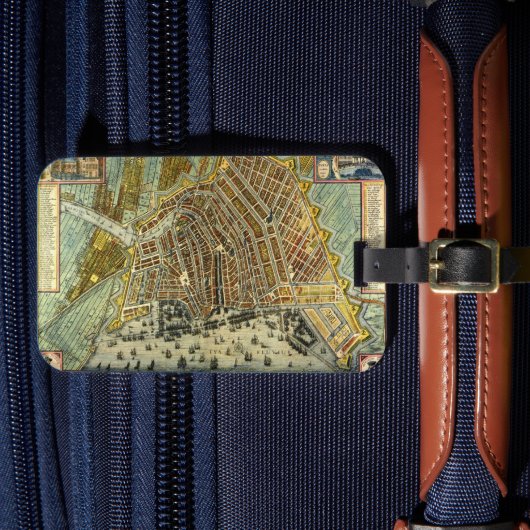 Étiquette À Bagage Carte des rues antiques d'Amsterdam, Pays-Bas (Insitu Rectoal 4)