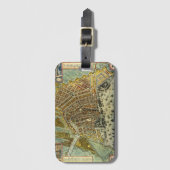 Étiquette À Bagage Carte des rues antiques d'Amsterdam, Pays-Bas (Devant Vertical)