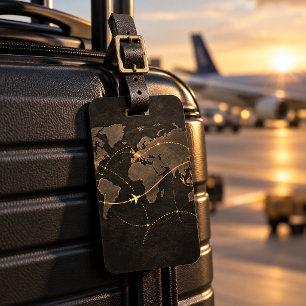 Étiquette À Bagage Carte des trajectoires de vol Aviation