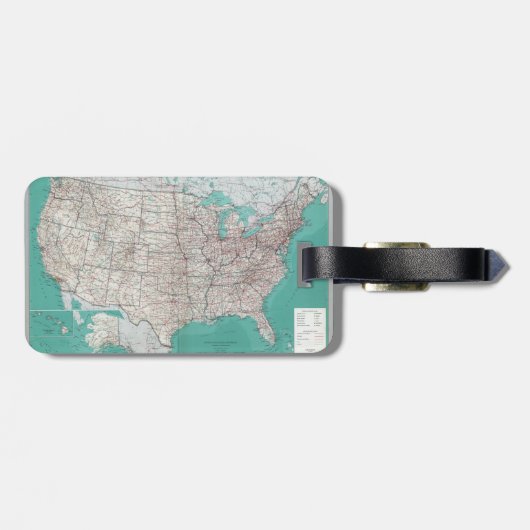 Étiquette À Bagage Carte des USA (Dos horizontal)