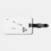 Étiquette À Bagage Carte d'État de Blue & Gold Hawaii (Dos horizontal)