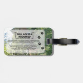 Étiquette À Bagage Carte d'identité à photo de chien de service de (Dos horizontal)