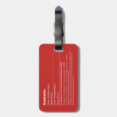 Étiquette À Bagage Carte d'information d'urgence pour animaux v6 (Dos Vertical)