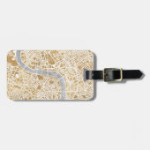 Étiquette À Bagage Carte dorée de ville de Londres (Devant horizontal)