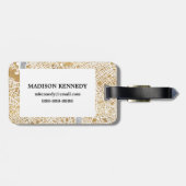 Étiquette À Bagage Carte dorée de ville de Londres (Dos horizontal)