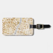 Étiquette À Bagage Carte dorée de ville de Paris (Devant horizontal)