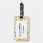 Étiquette À Bagage Carte dorée de ville de Paris (Dos Vertical)