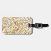 Étiquette À Bagage Carte dorée de ville de Rome (Devant horizontal)