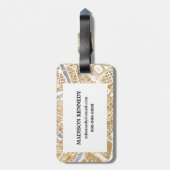 Étiquette À Bagage Carte dorée de ville de Rome (Dos Vertical)