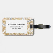 Étiquette À Bagage Carte dorée de ville de Rome (Dos horizontal)