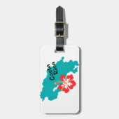 Étiquette À Bagage Carte du Costa Rica avec la ketmie (Devant Vertical)