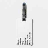 Étiquette À Bagage Carte du Japon avec décoration de soleil rouge (Dos Vertical)