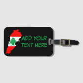 Étiquette À Bagage Carte du Liban avec drapeau (Devant Horizontal)