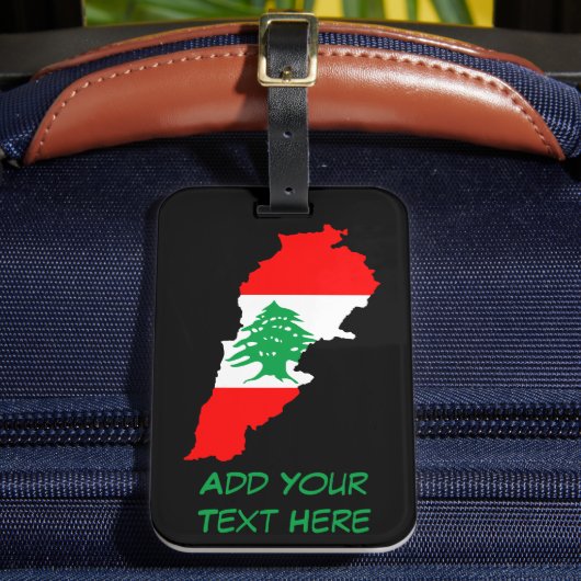 Étiquette À Bagage Carte du Liban avec drapeau (Insitu Rectoal 2)