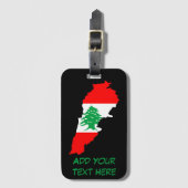 Étiquette À Bagage Carte du Liban avec drapeau (Devant Vertical)