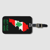 Étiquette À Bagage Carte du Liban avec drapeau (Devant Horizontal)