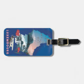 Étiquette À Bagage Carte du Luxembourg illustré affiche de voyage. (Devant horizontal)