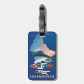 Étiquette À Bagage Carte du Luxembourg illustré affiche de voyage. (Dos Vertical)