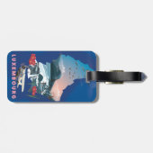 Étiquette À Bagage Carte du Luxembourg illustré affiche de voyage. (Dos horizontal)