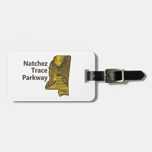 Étiquette À Bagage Carte du Mississippi Natchez Trace Parkway (Devant horizontal)