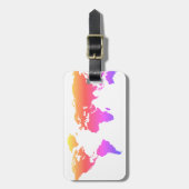 Étiquette À Bagage Carte du monde (Devant Vertical)